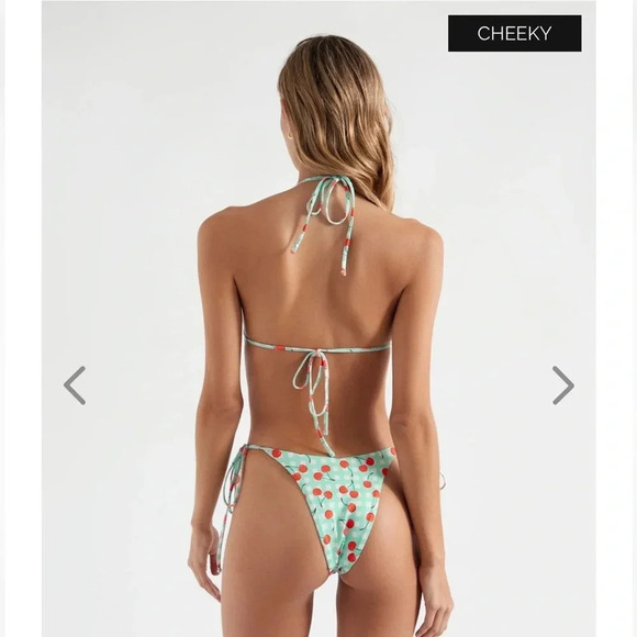NWT OneOne Swimwear Bikini Set Cherry Crush Ariel Sexy Cute Cherries New Pattern - Picture 9 of 10